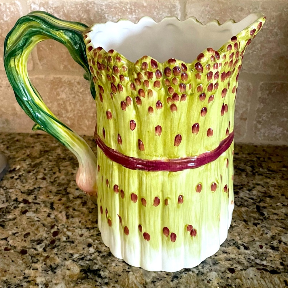 Vintage Ceramic Asparagus/Veggie Pitcher